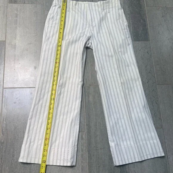 Banana Republic Striped Wide Leg Lined Trousers Dress Pants Slacks White Size 6 - Picture 8 of 10